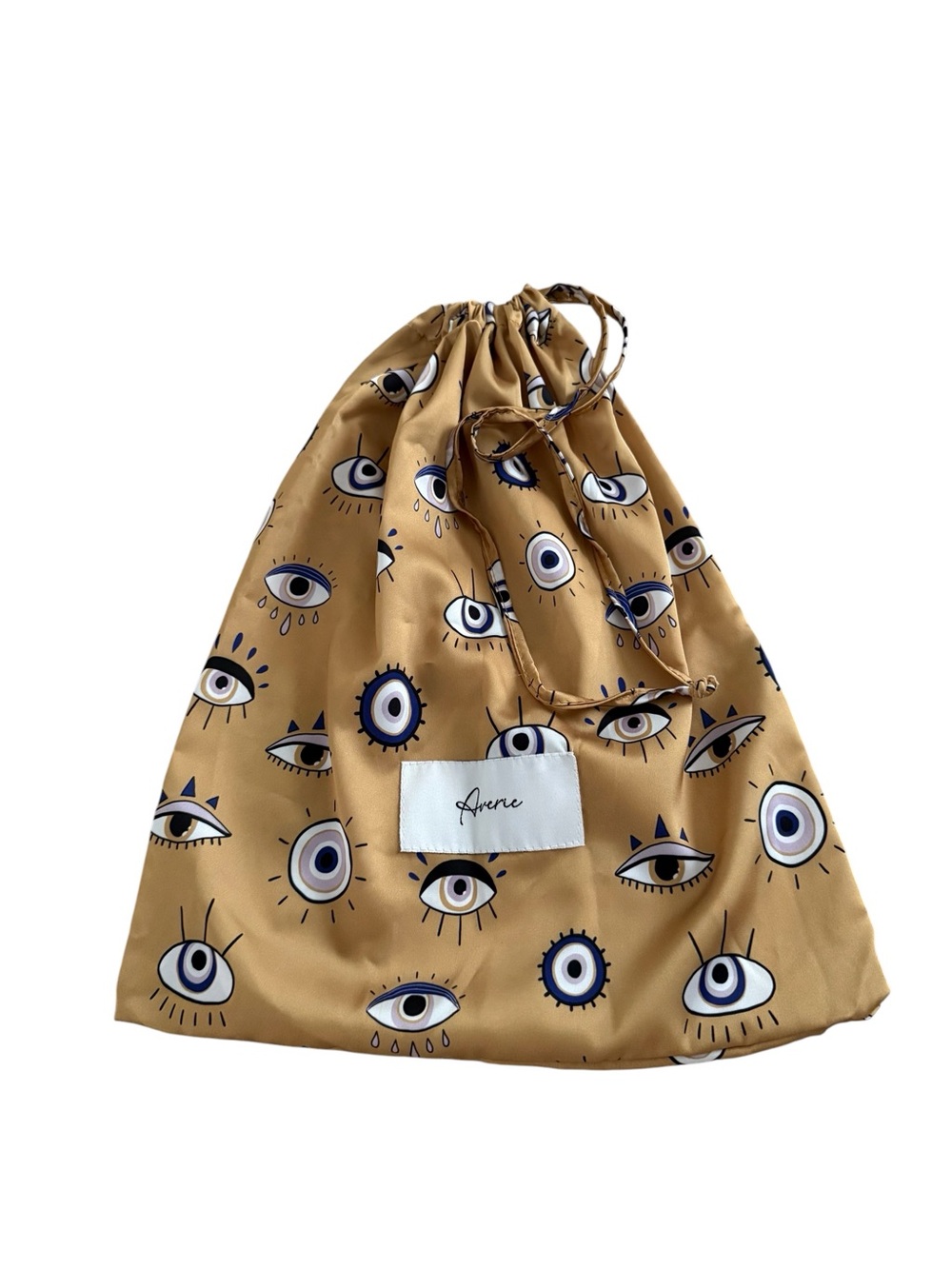 Averie Mustard Drawstring Eye Print Dust Bag